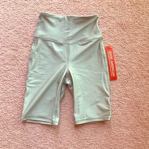 Good American silver bike shorts